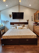 Load image into Gallery viewer, Carmel Cappuccino Wood King Storage Bed

