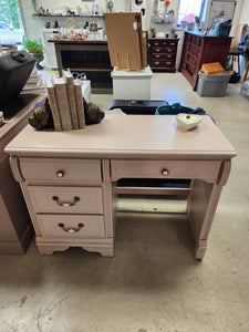 Pink Wooden 4-Drawer Writing Desk