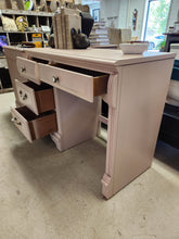 Load image into Gallery viewer, Pink Wooden 4-Drawer Writing Desk

