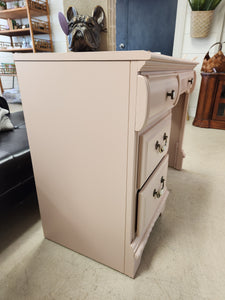 Pink Wooden 4-Drawer Writing Desk