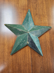 Wooden Green Star Decorations