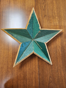 Wooden Green Star Decorations