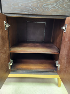 Brown and Gold Wood Buffet Cabinet