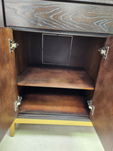 Load image into Gallery viewer, Brown and Gold Wood Buffet Cabinet
