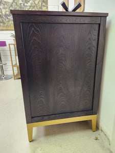 Brown and Gold Wood Buffet Cabinet