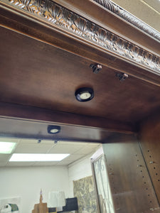 Ornate Wood and Glass Hutch