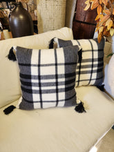 Load image into Gallery viewer, Black &amp; White Plaid Throw Pillow
