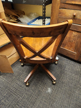 Load image into Gallery viewer, Wooden Desk Chair on Wheels
