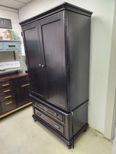 Load image into Gallery viewer, Black Wooden 2 Cabinet, 2 Drawer Wardrobe
