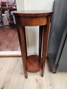 Tall Round Wooden Side Table