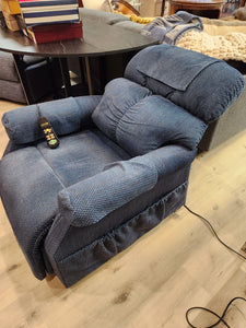 Blue Fabric Electric Recliner
