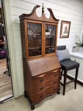 Load image into Gallery viewer, Colonial Ball and Claw Feet Tall Wooden Secretary Desk
