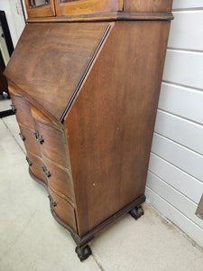 Colonial Ball and Claw Feet Tall Wooden Secretary Desk