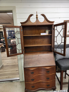 Colonial Ball and Claw Feet Tall Wooden Secretary Desk