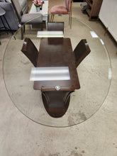Load image into Gallery viewer, Manhattan Wooden Oval Glass Top Dining Table
