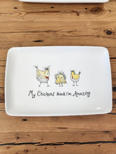 Load image into Gallery viewer, Platter with Chickens and Saying
