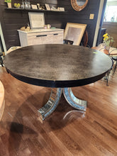 Load image into Gallery viewer, Round Dining Table w/ Black Wooden Top and Glass Base
