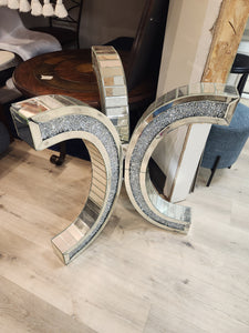 Rhinestone Base, Round Glass Top Dining Table