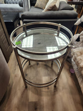 Load image into Gallery viewer, Round Metal Side Table with Glass Top
