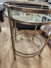 Load image into Gallery viewer, Round Metal Side Table with Glass Top
