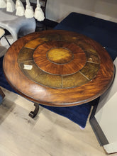 Load image into Gallery viewer, Round Wood &amp; Stone Coffee Table
