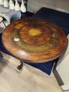 Round Wood & Stone Coffee Table