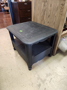 Painted Black Wooden End Table