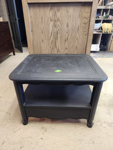 Painted Black Wooden End Table