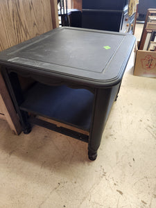 Painted Black Wooden End Table