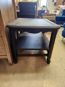 Painted Black Wooden End Table