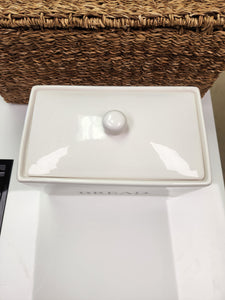 White Ceramic Bread Box/Container