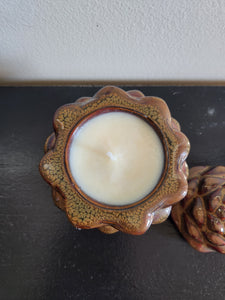 Scented Candle in Ceramic Pinecone Holder