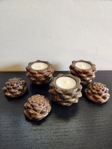 Scented Candle in Ceramic Pinecone Holder