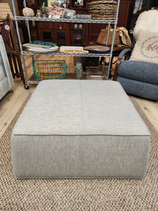 Gray Fabric Square Ottoman