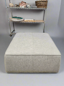 Gray Fabric Square Ottoman