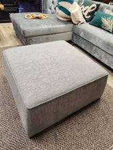 Load image into Gallery viewer, Gray Fabric Square Ottoman
