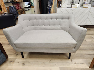 Modern Gray Fabric Loveseat