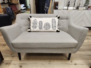 Modern Gray Fabric Loveseat