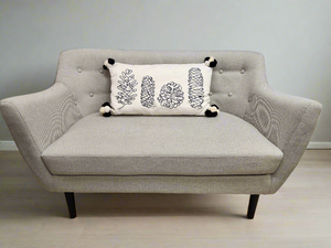 Modern Gray Fabric Loveseat