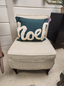 Armless Cream Slipper Chair