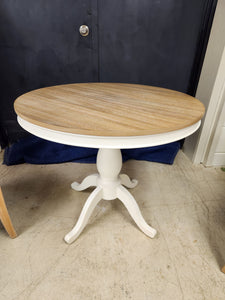 White Wooden Pedestal Dining Table