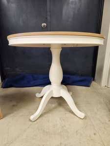 White Wooden Pedestal Dining Table