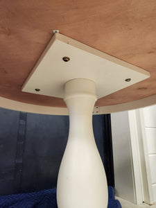 White Wooden Pedestal Dining Table