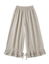 Load image into Gallery viewer, Wide Leg Cotton Pants W/Eyelet Embroidery
