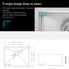 Load image into Gallery viewer, 23" Undermount Single Bowl Stainless Steel Kitchen Sink
