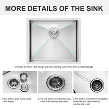 Load image into Gallery viewer, 23" Undermount Single Bowl Stainless Steel Kitchen Sink
