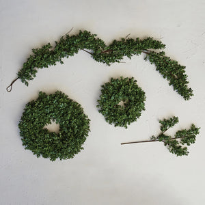 Faux Boxwood & Pine Garland