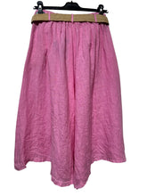 Load image into Gallery viewer, Cropped linen culottes with braided belt

