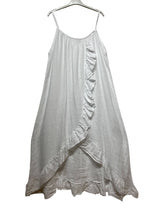 Load image into Gallery viewer, Long Asymmetric Linen Dress W/Ruffles
