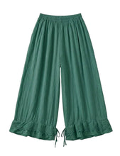 Load image into Gallery viewer, Wide Leg Cotton Pants W/Eyelet Embroidery
